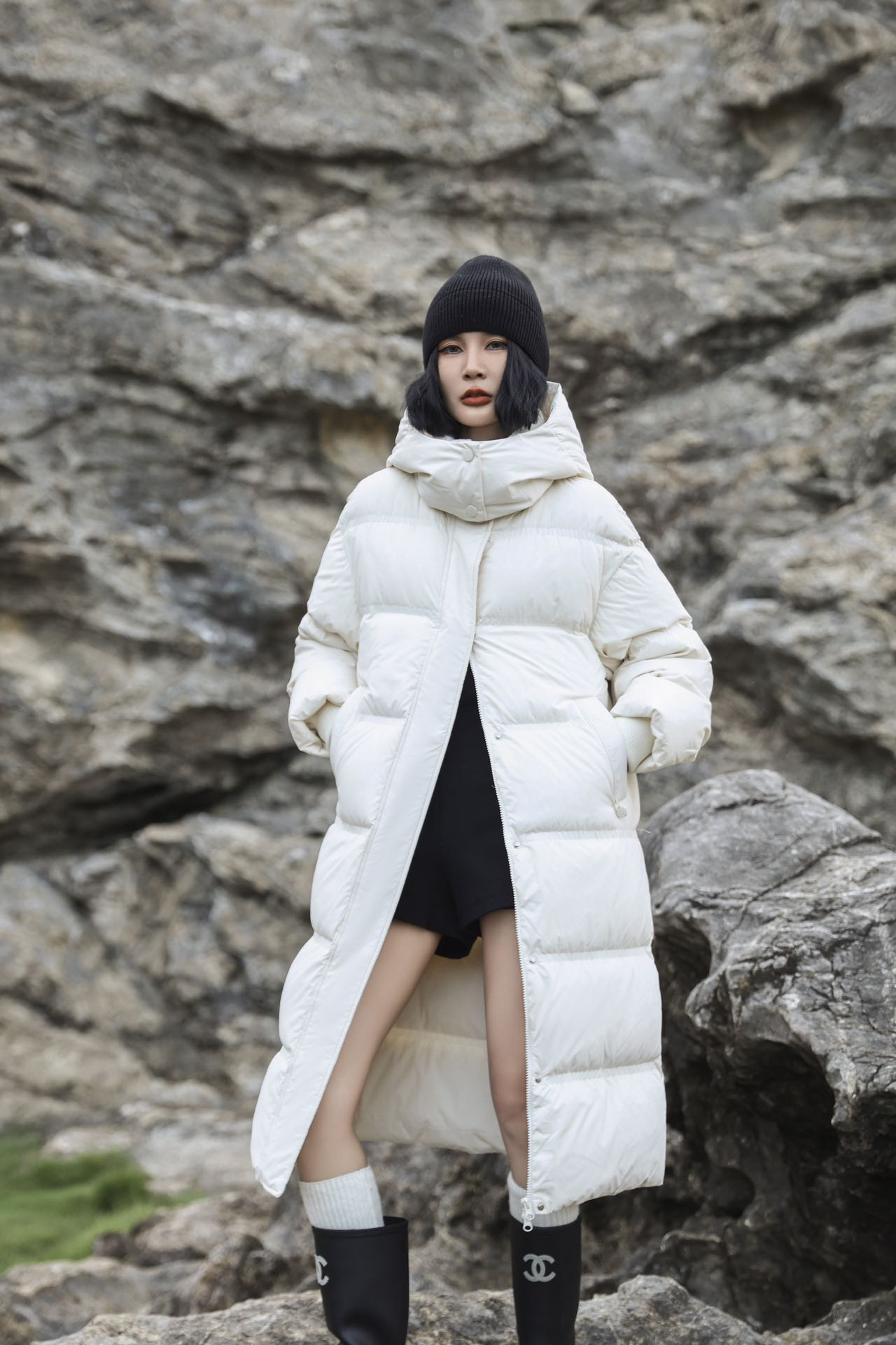 2024冬季90白鹅绒加厚保暖宽松长款羽绒服