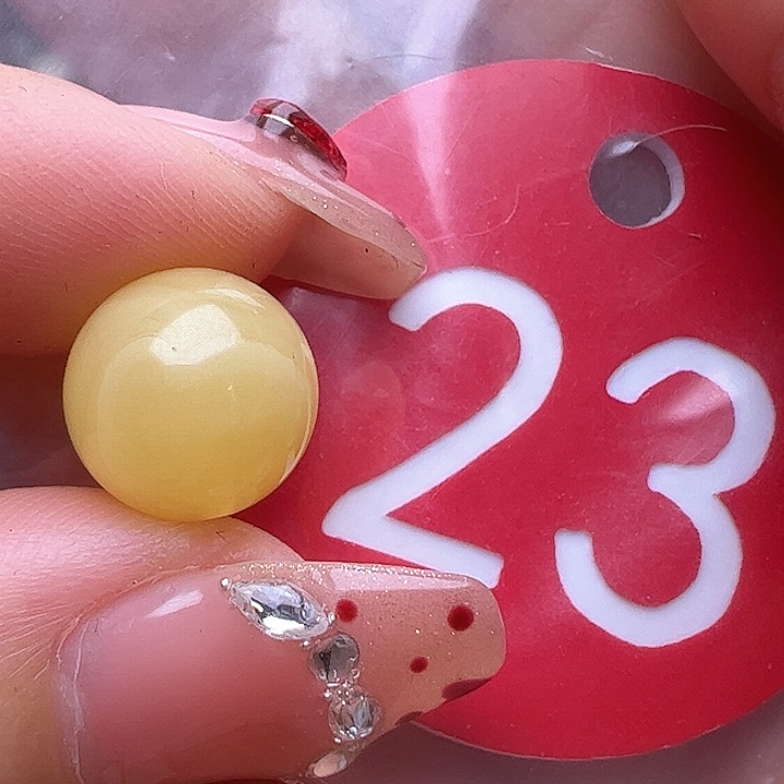 未镶嵌蜜蜡裸石10.7mm鸡油黄圆珠