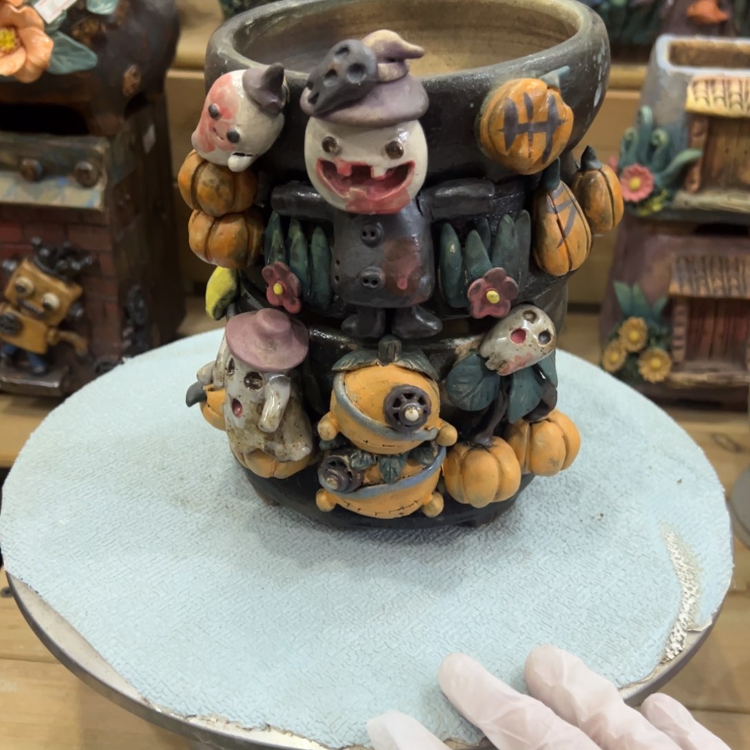 红陶陶然微瑕多肉花盆