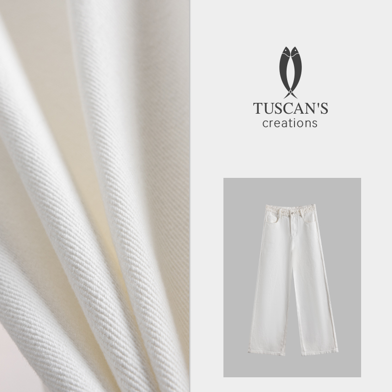 TUSCAN'S CREATIONS夏新款显瘦垂感阔腿裤高腰直筒牛仔裤时代女装