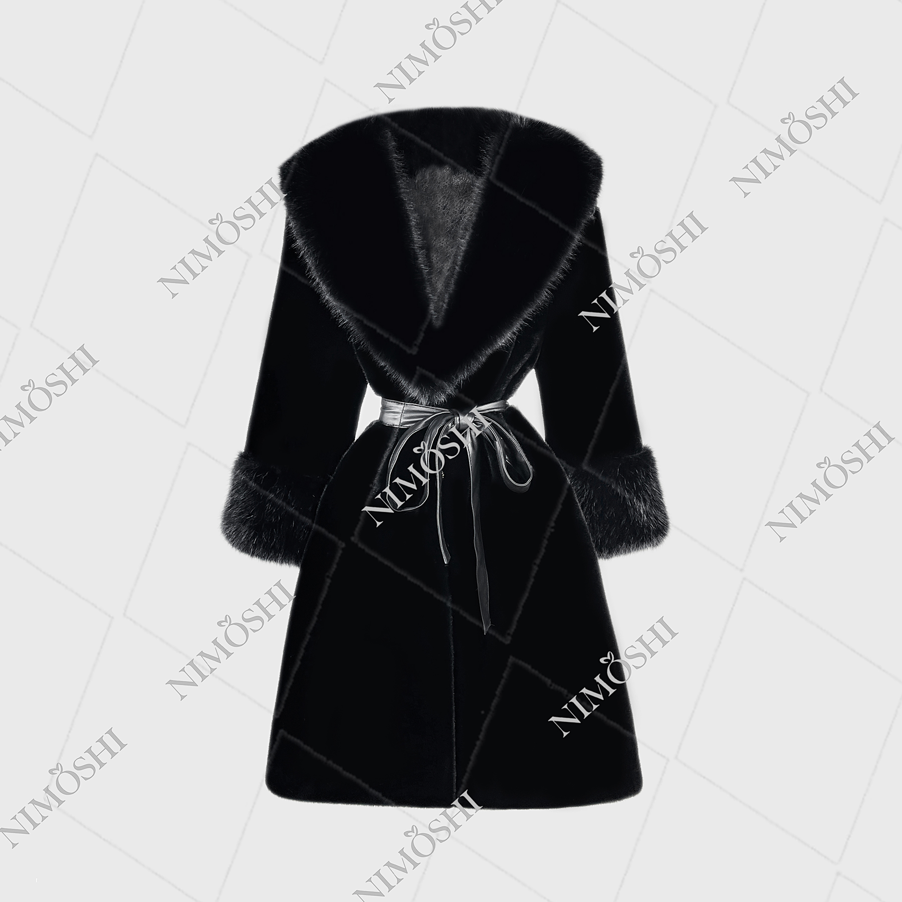  NIMðSHI【莎莎】法式挑染毛外套收腰显瘦减龄百搭时尚经典L5181