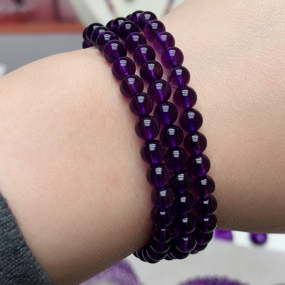 紫晶乌拉圭多圈手串未镶嵌