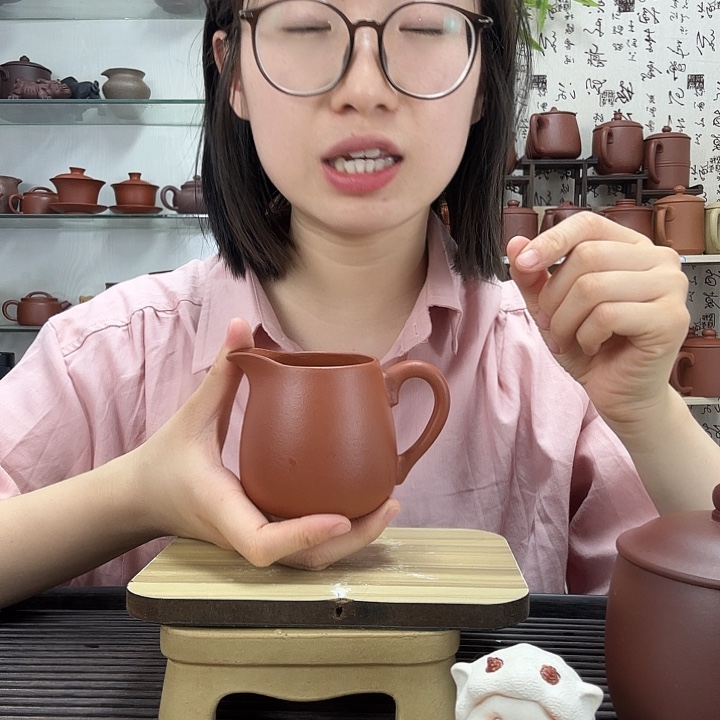 茶杯紫砂原矿朱泥布袋公道杯200CC左右没礼盒