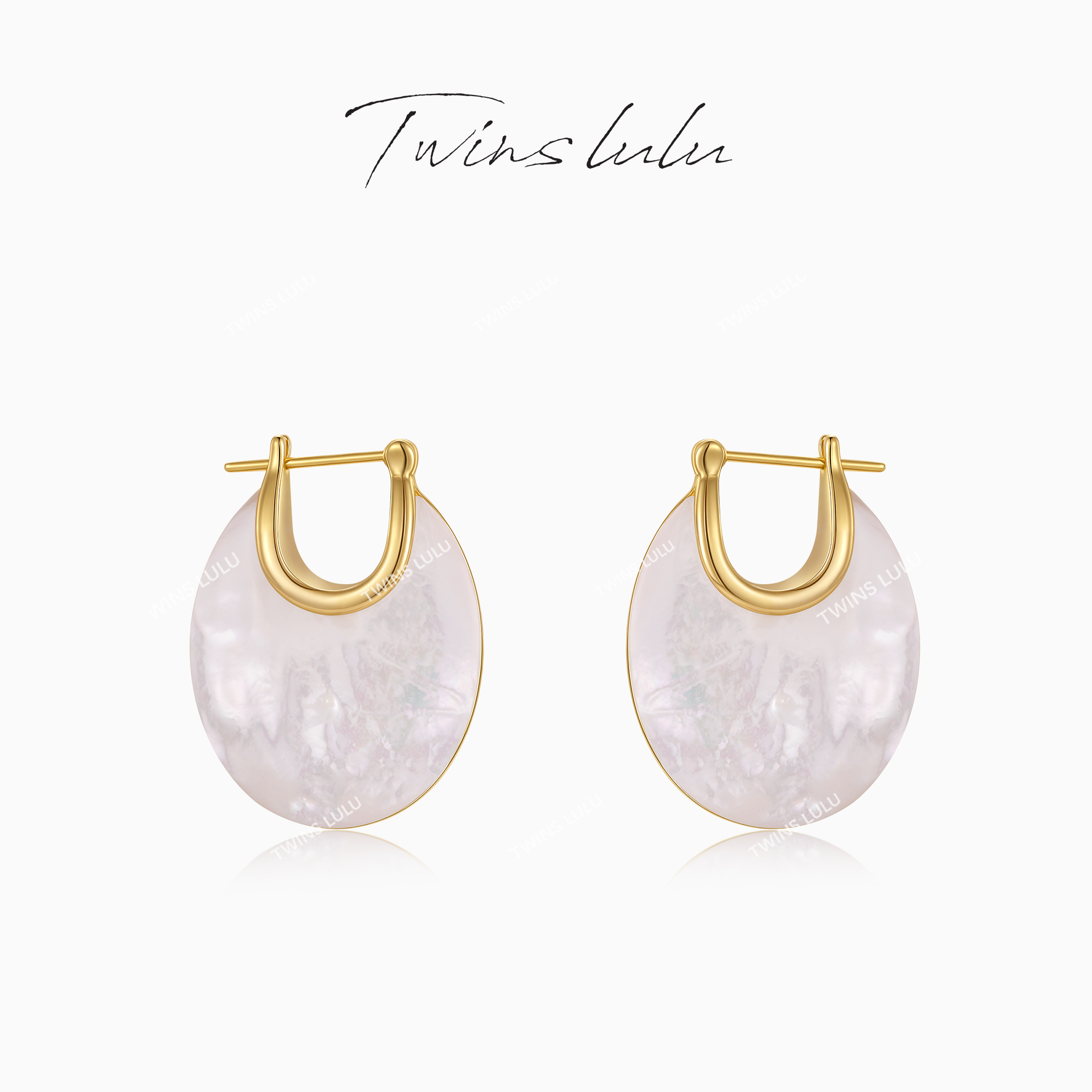 TWINS LULU 【圆贝】年货节 轻奢气质时尚百搭椭圆形耳环TSL3275