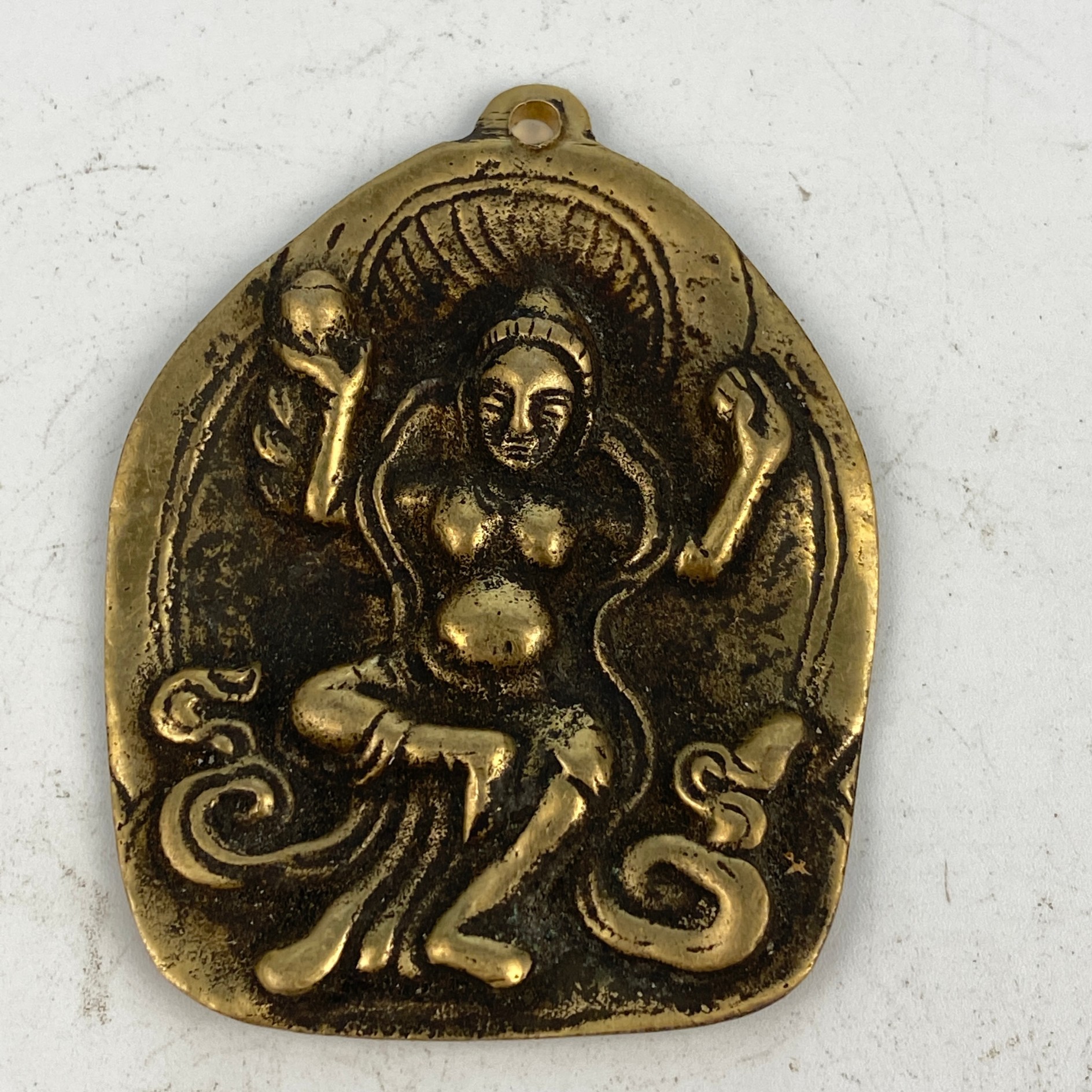 ZBM·20世纪前期藏式象鼻财神挂件66mm55gZBM25121906