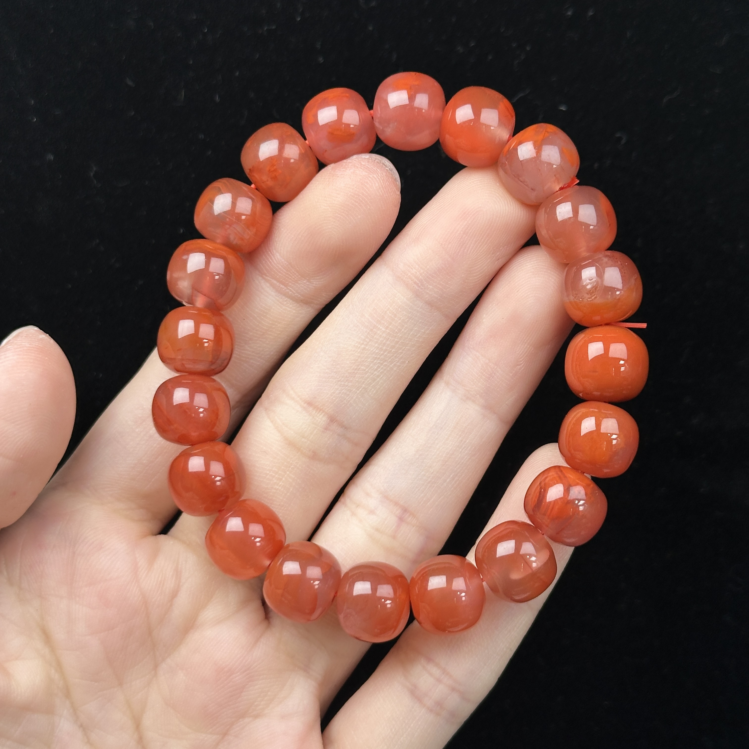P3578天然南红 特价瑕疵手串 10+mm支持复检