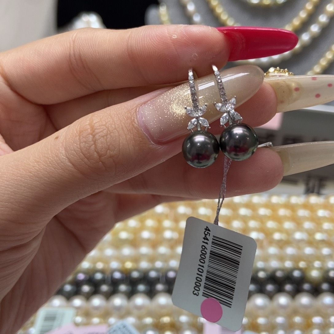 海水珍珠耳饰银S925镶嵌