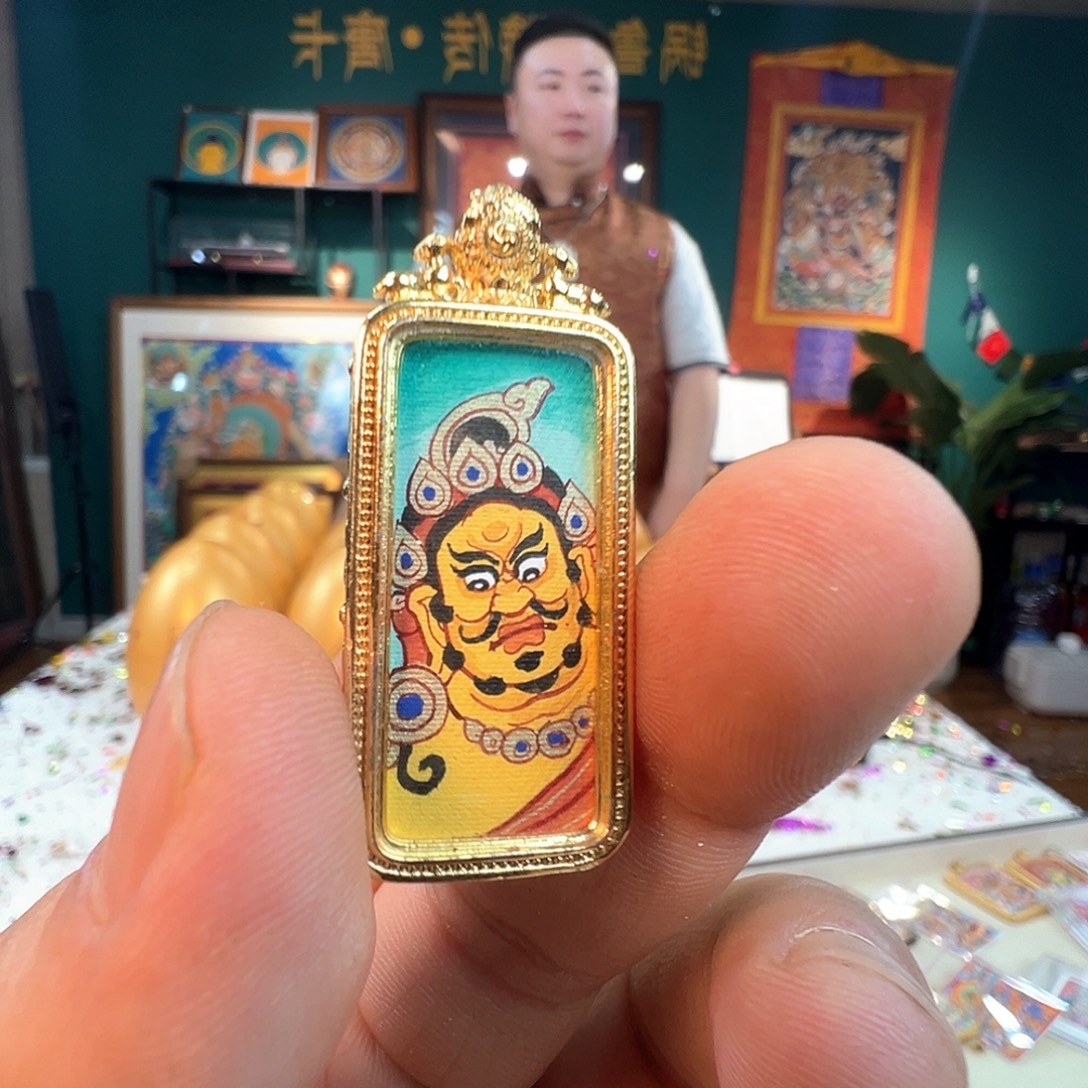 吊坠纯手绘黄财神