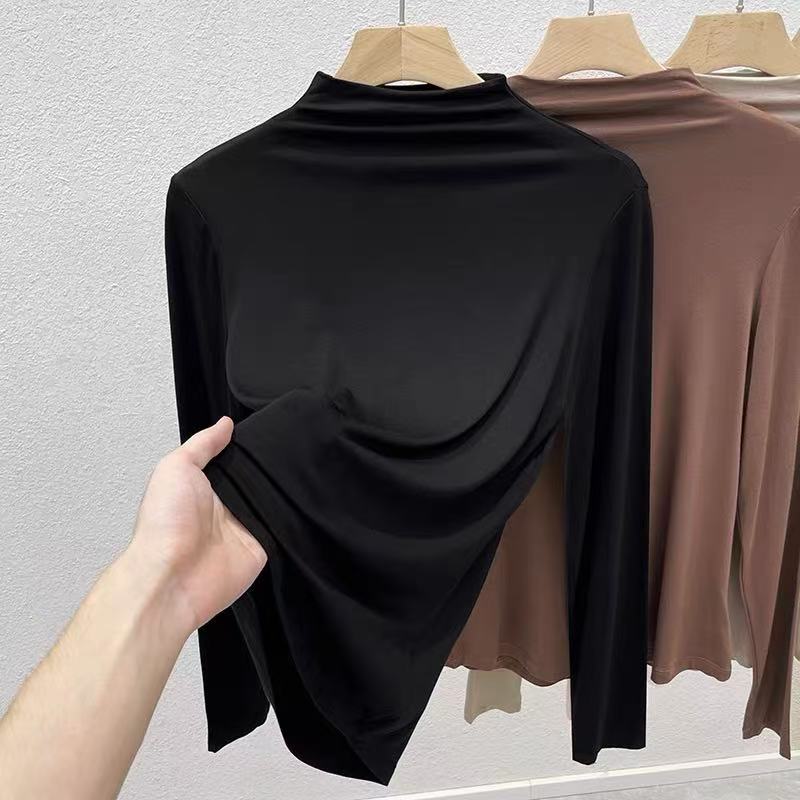 NN265-时尚女装设计感针织打底衫半高领修身百搭网红