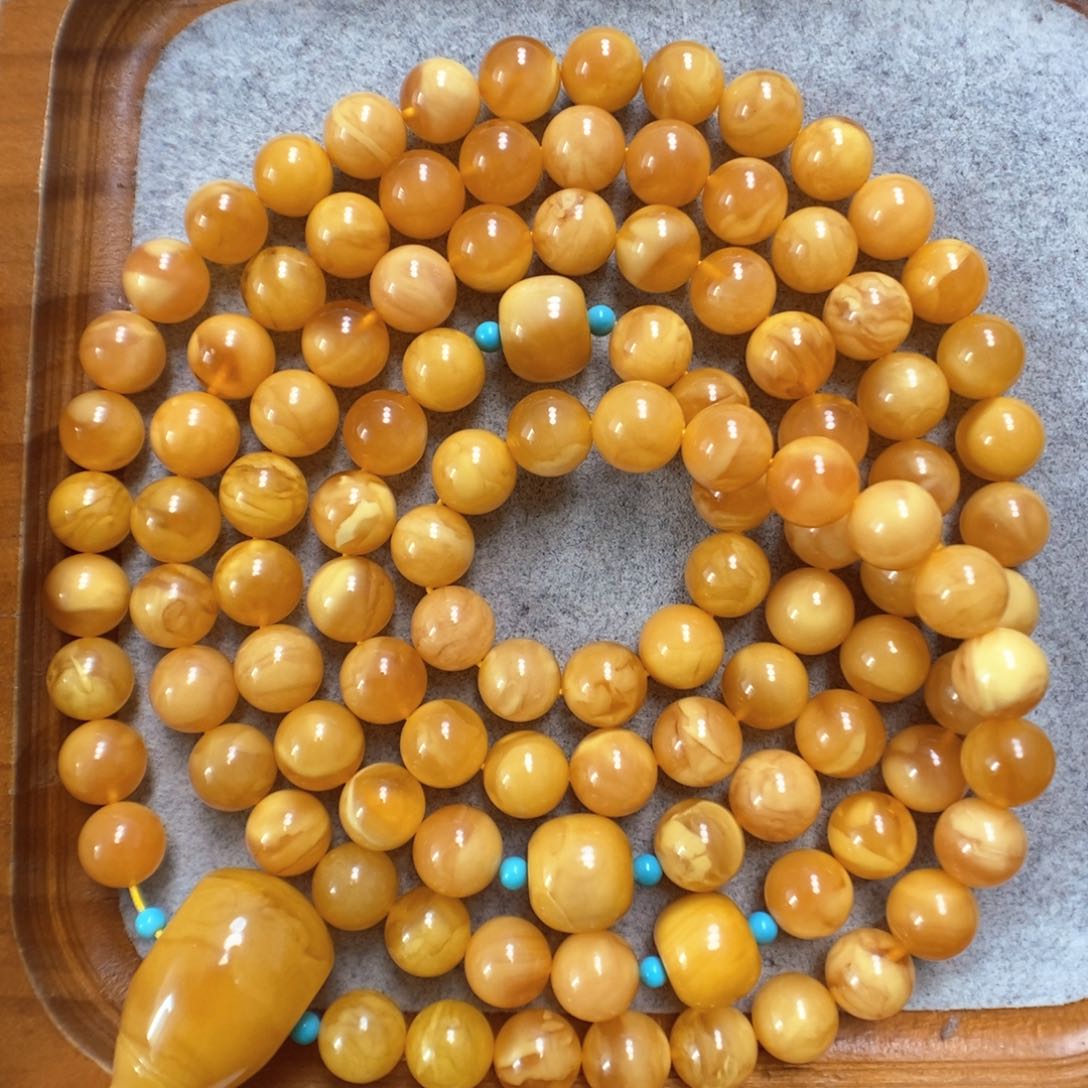 蜜蜡手串未镶嵌蜜蜡108