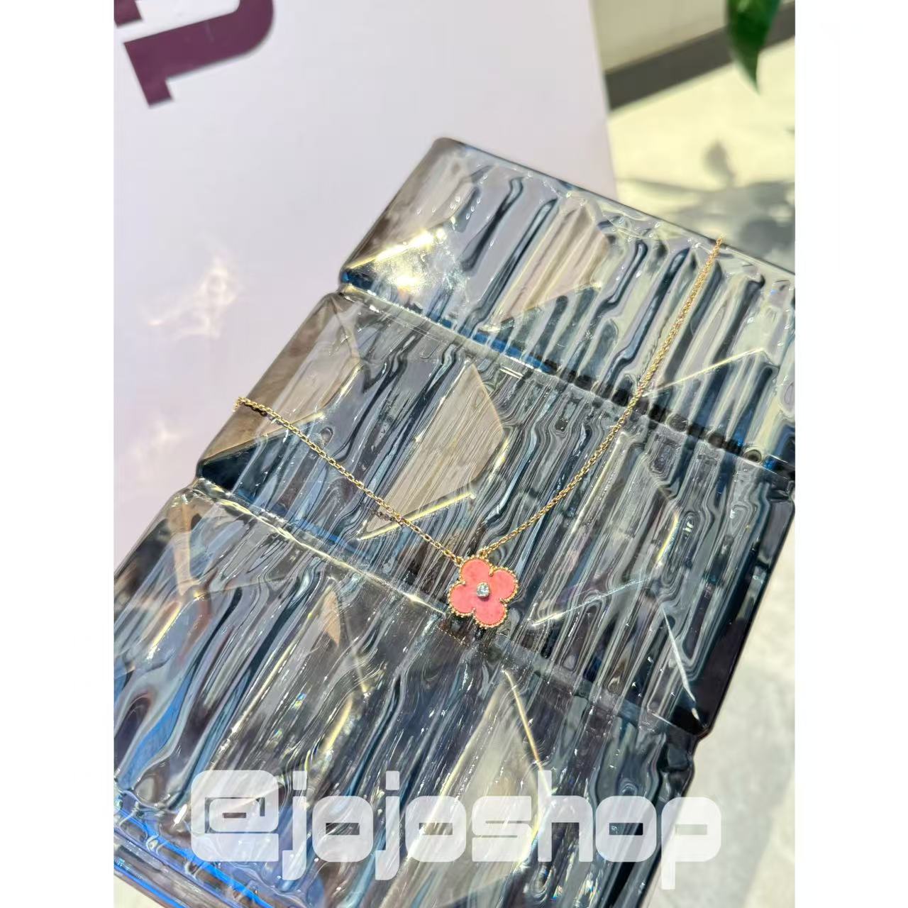 铜合金花岗石项链 四叶草项链 限定色蔷薇粉！