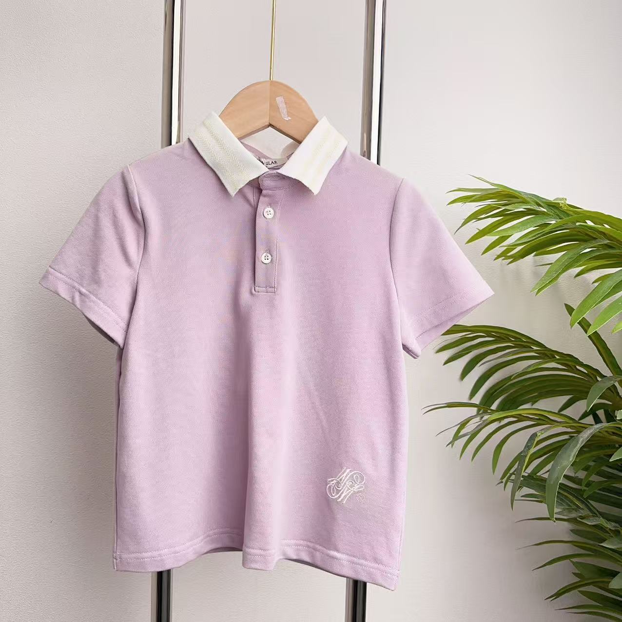 【B094】紫色短袖POLO衫B4-6