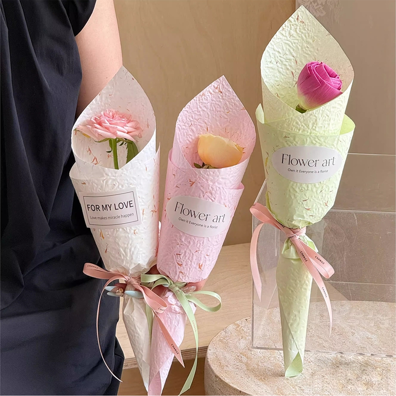 2025七夕情人节新款手撕花瓣压纹风华纸加厚防水耐撕鲜花包装纸
