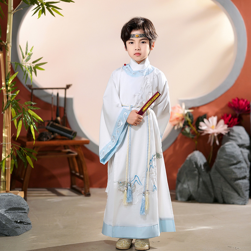 男童汉服2025龙年夏季新款唐装刺绣儿童古装公子服演出服套装批发