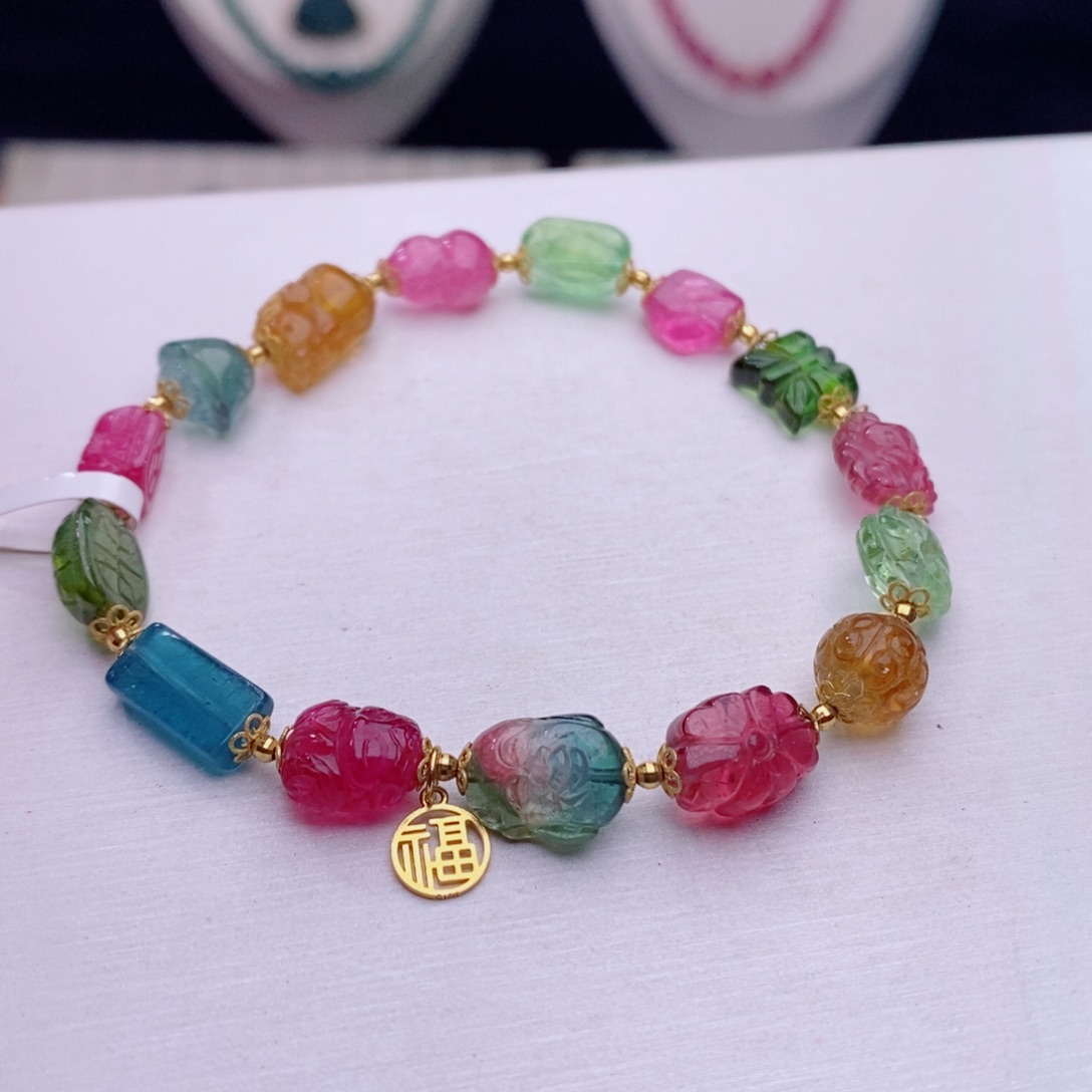 18K金镶嵌手链碧玺碧玺A手链