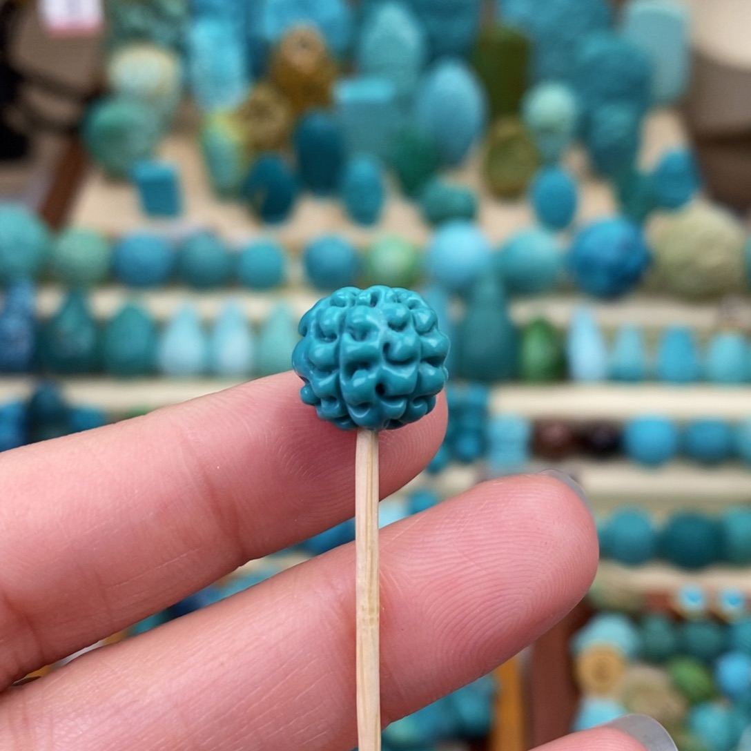 绿松石珠宝奇石未镶嵌12mm