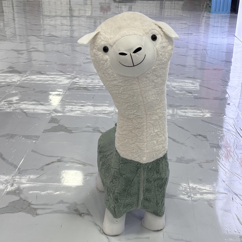 羊驼坐凳儿童沙发动物凳子长颈鹿凳客厅摆件落地网红毛绒