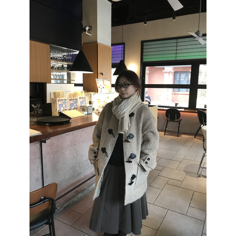 JYZ SEASON.毛呢外套大衣羊毛百搭连帽夹克冬韩版宽松呢子外套