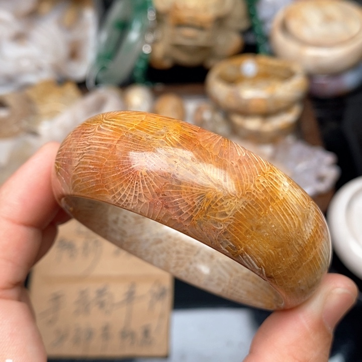 硅化珊瑚（珊瑚玉）手镯未镶嵌52.8