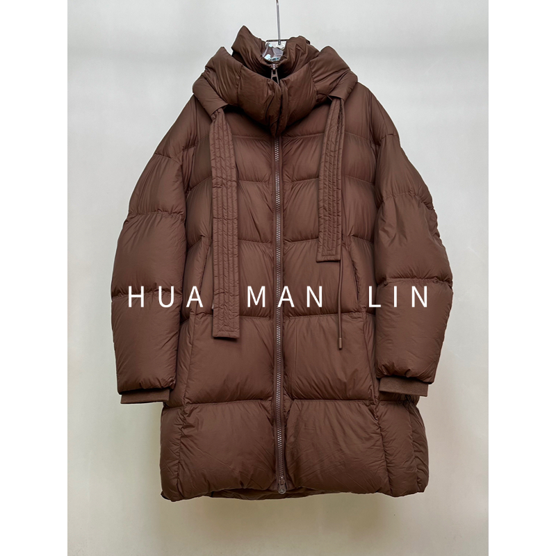 【花满林】连帽抽绳填充物鹅绒羽绒服24811