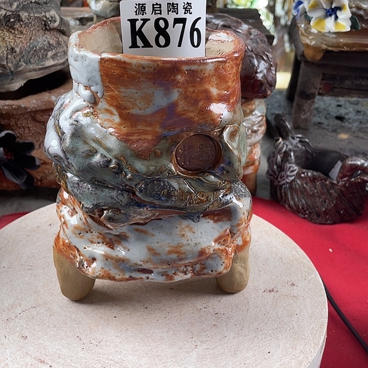 紫砂花盆?**丫景德镇陶瓷876