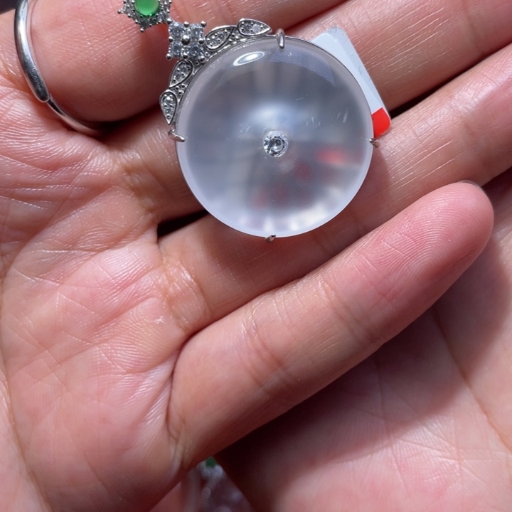 石英质玉银S925镶嵌颈饰