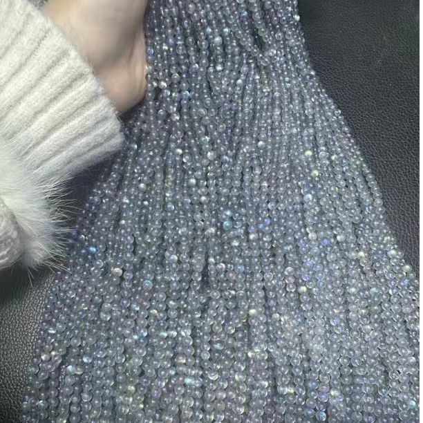 灰月光卡3mm-4mm双圈半成品长链（多样性发一条）/绕手双圈