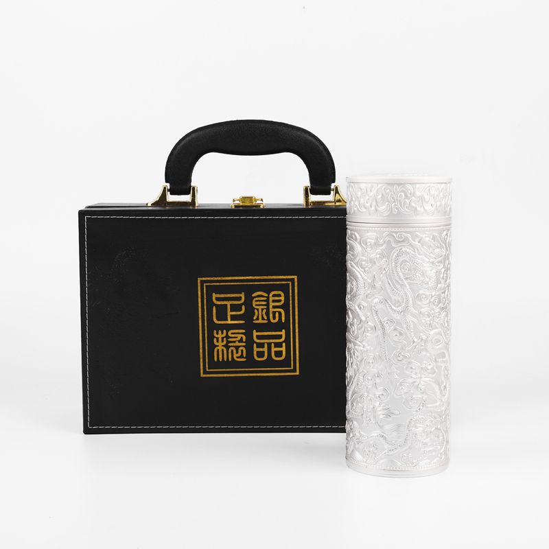 送礼自用大气高端礼盒九龙银色保温杯精美高档水杯