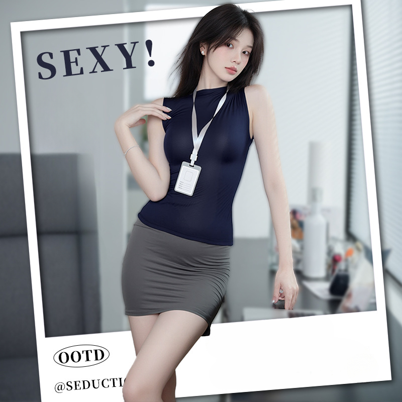 性感御姐风秘书套装ol辣妹qqny御姐无袖包臀裙8369