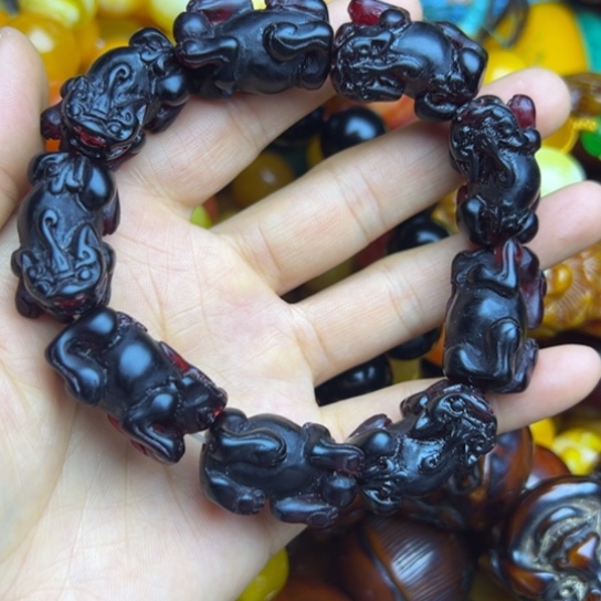 琥珀未镶嵌手链蜜蜡