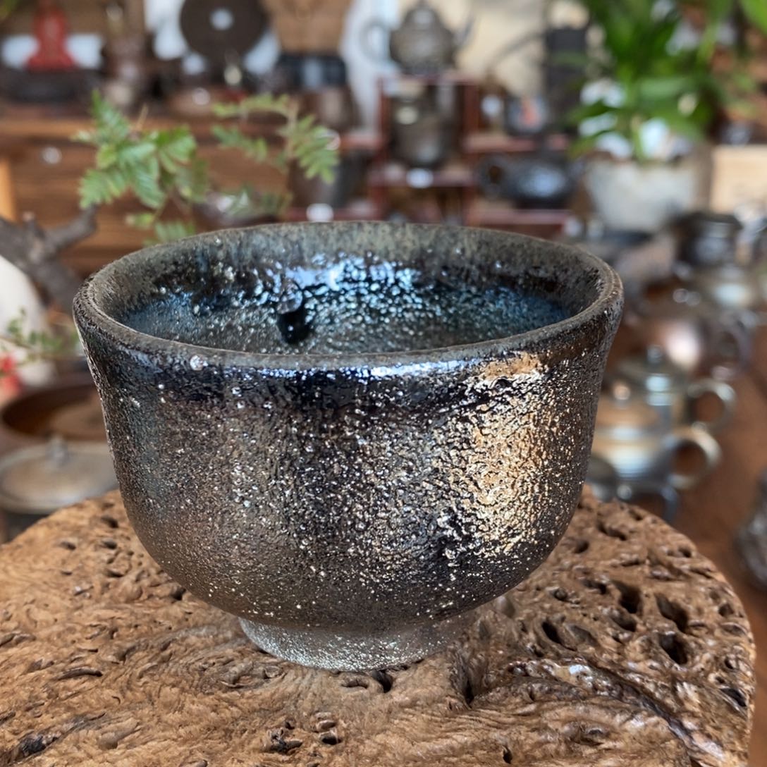 建水紫陶，全手工纯柴烧金杯
