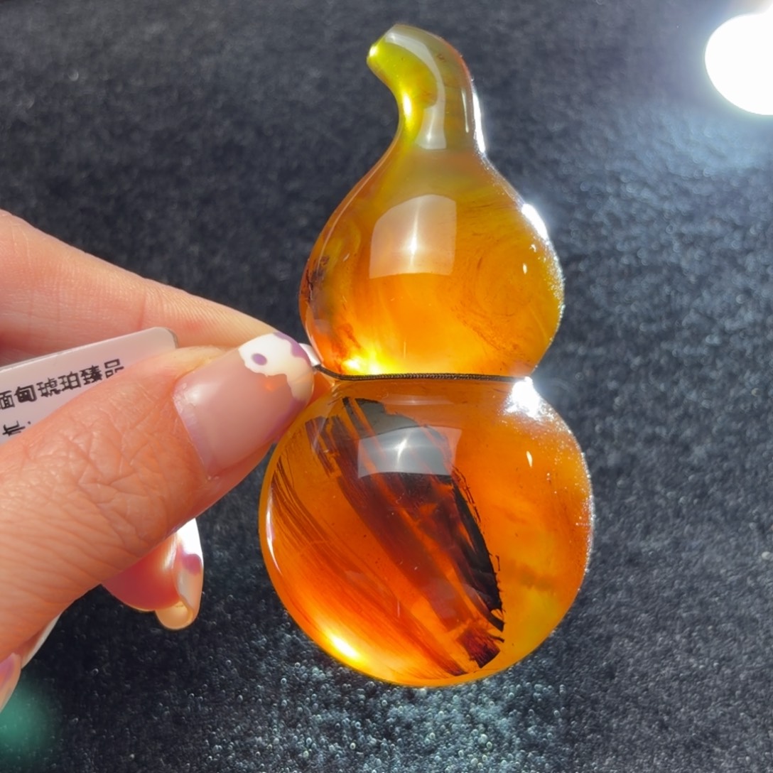 琥珀未镶嵌珠宝奇石葫芦