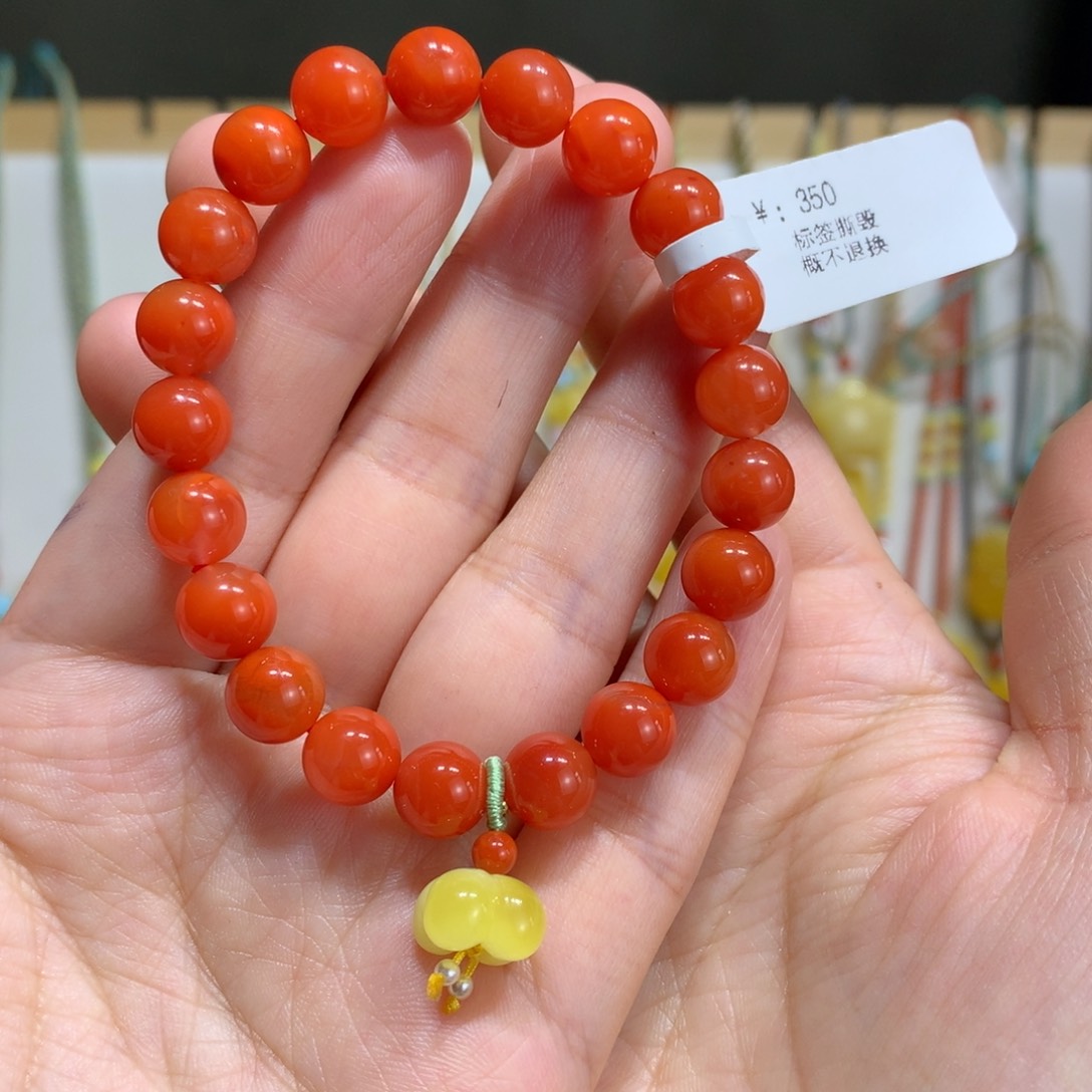 南红玛瑙手链未镶嵌8.5m m