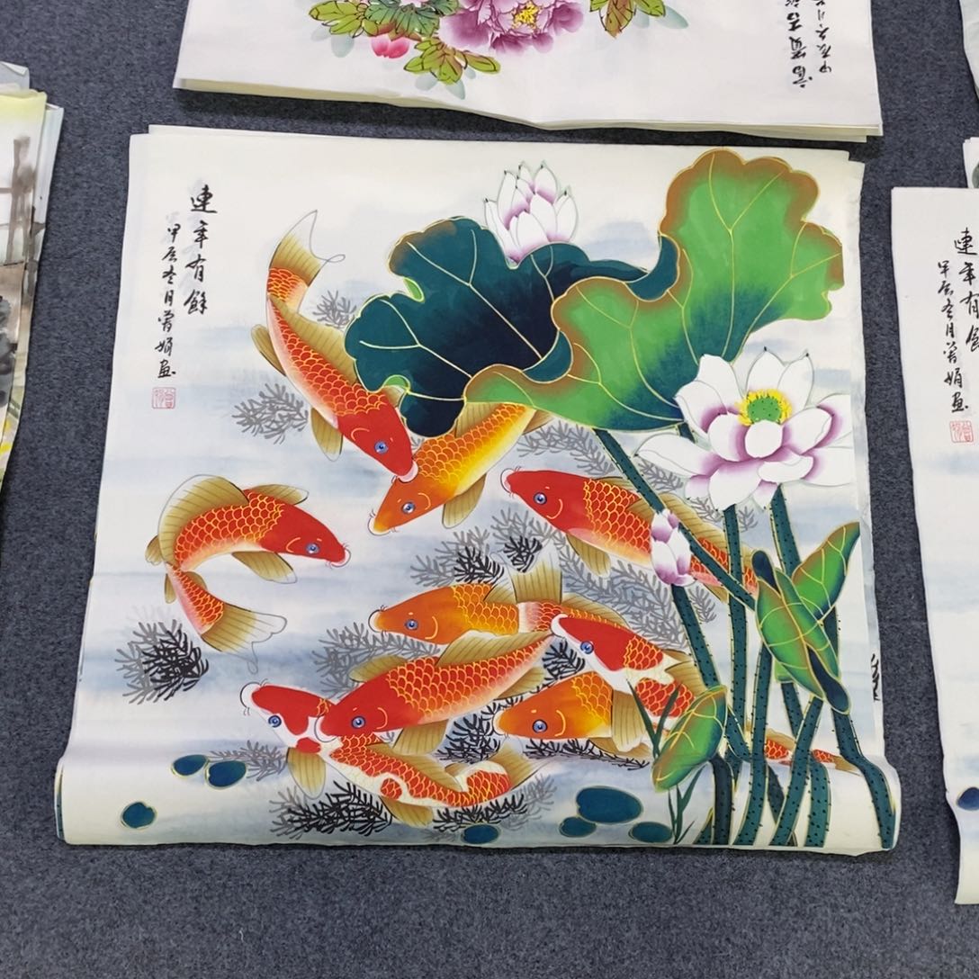 国画68✖️68金线九鱼画画画画画画作品