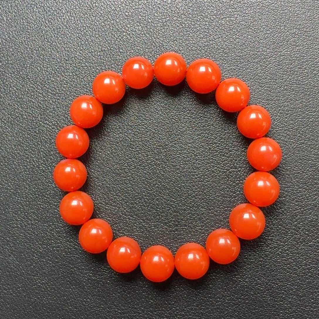 南红玛瑙未镶嵌圆珠手串11+