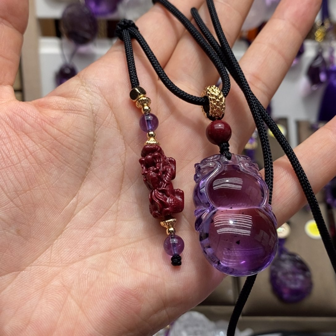 同***S未镶嵌吊坠(赠链)紫晶紫水晶葫芦