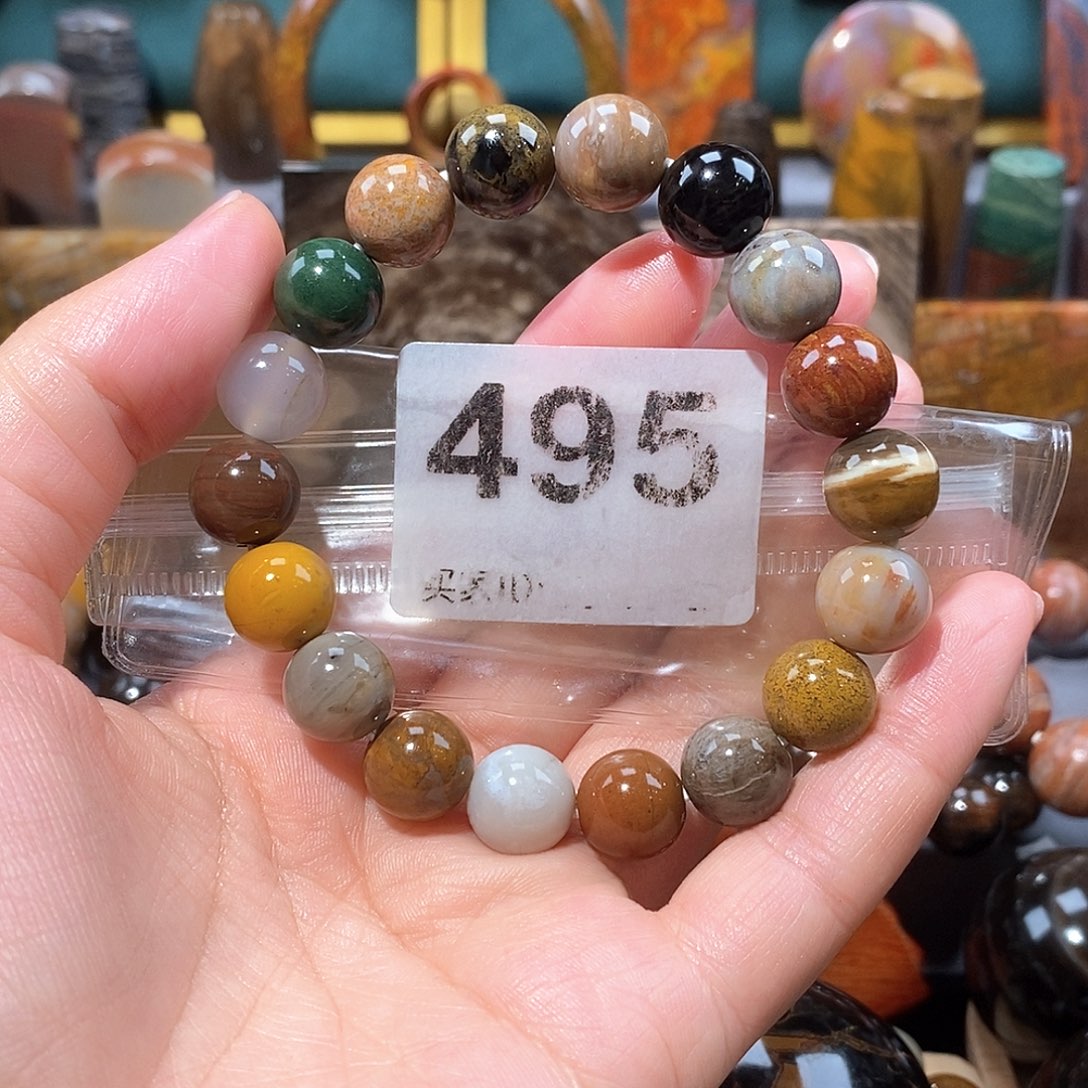 硅化玉天然北票硅化玉手串未镶嵌天然北票硅化玉手串