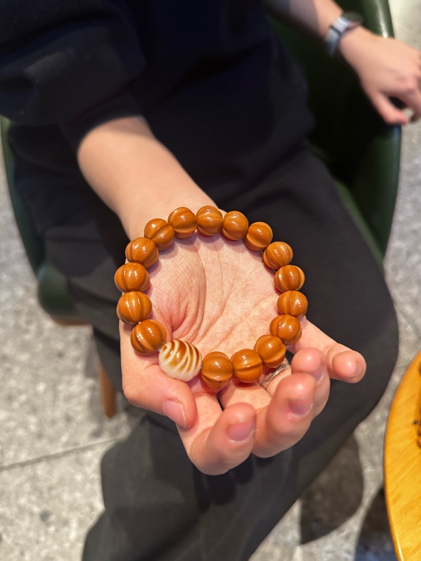 「茗月原创」猴头核桃鲨鱼背手串配搭面包菩提根
