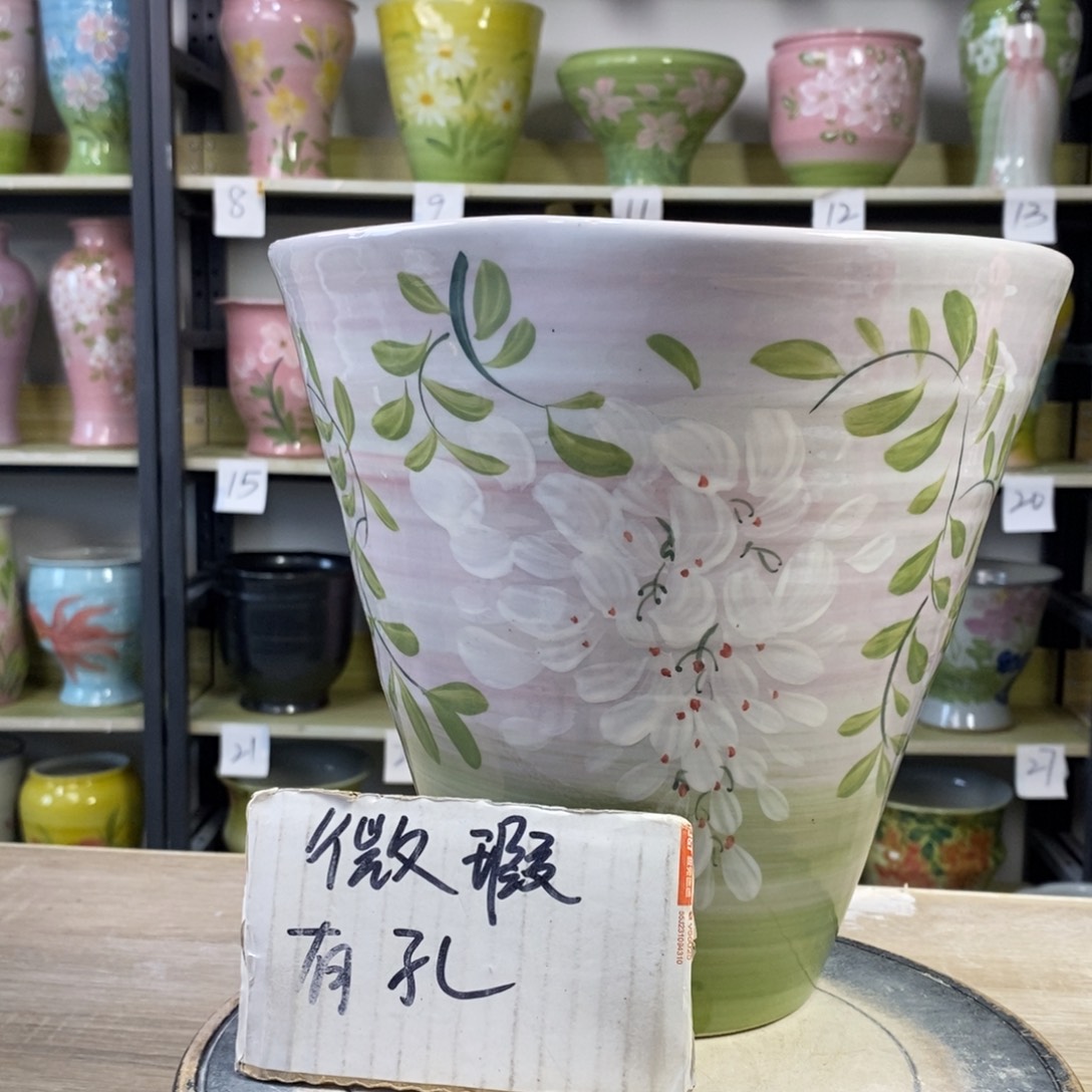 景德镇手工手绘陶瓷花盆