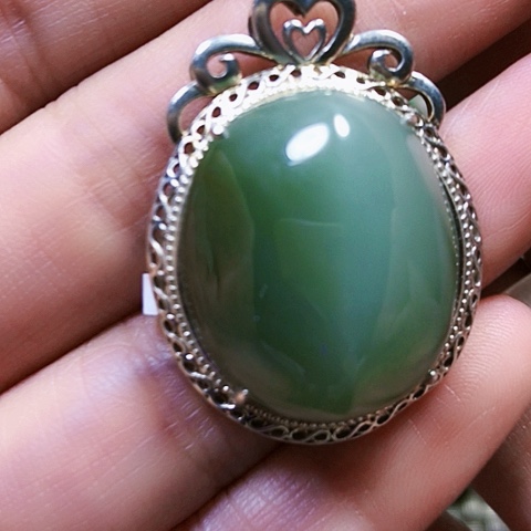 和田玉银S925镶嵌戒指