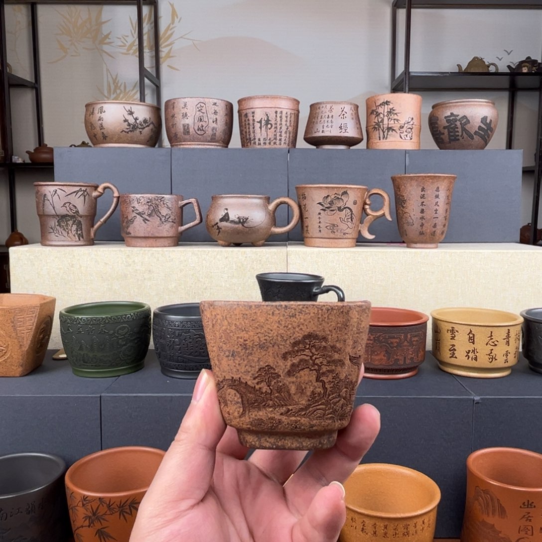 茶杯紫砂紫砂茶杯，手工制作2