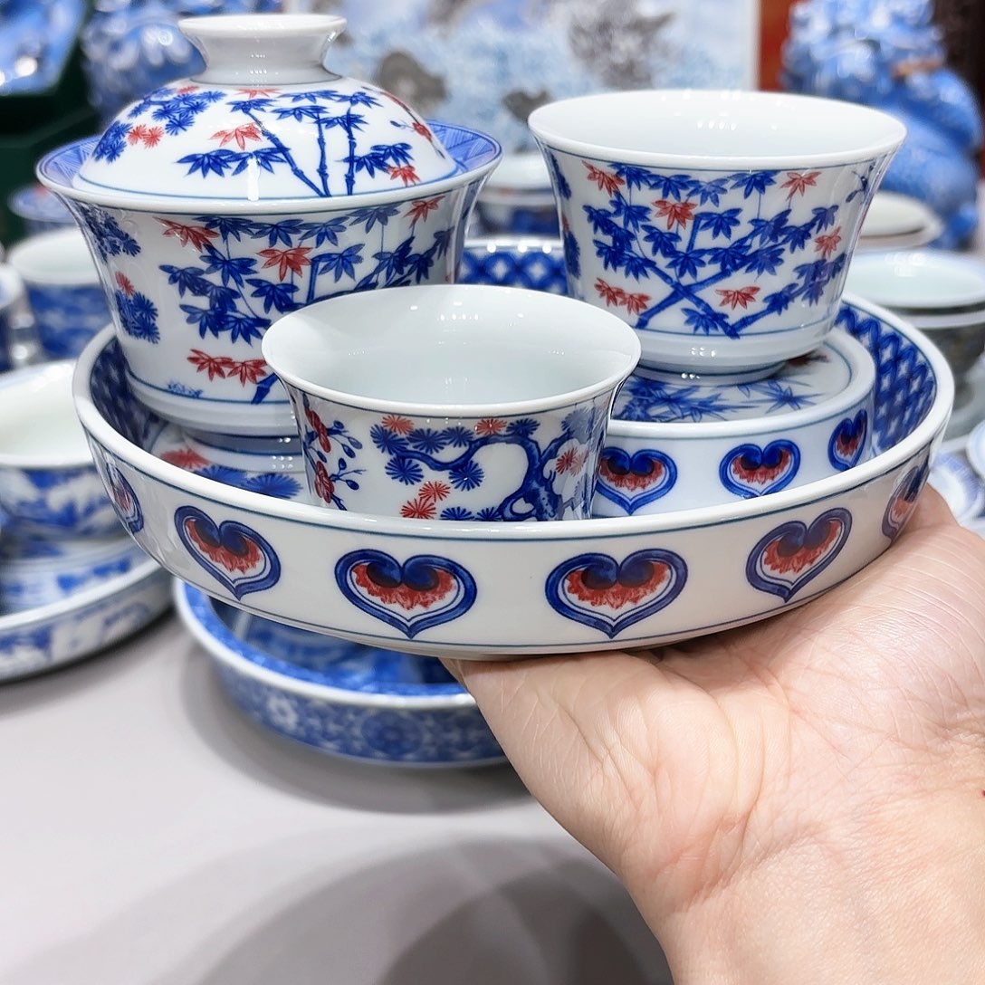 盖碗景德镇高温茶具