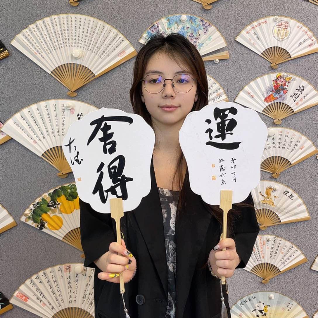 书法纸扇子书法纯手写随机发