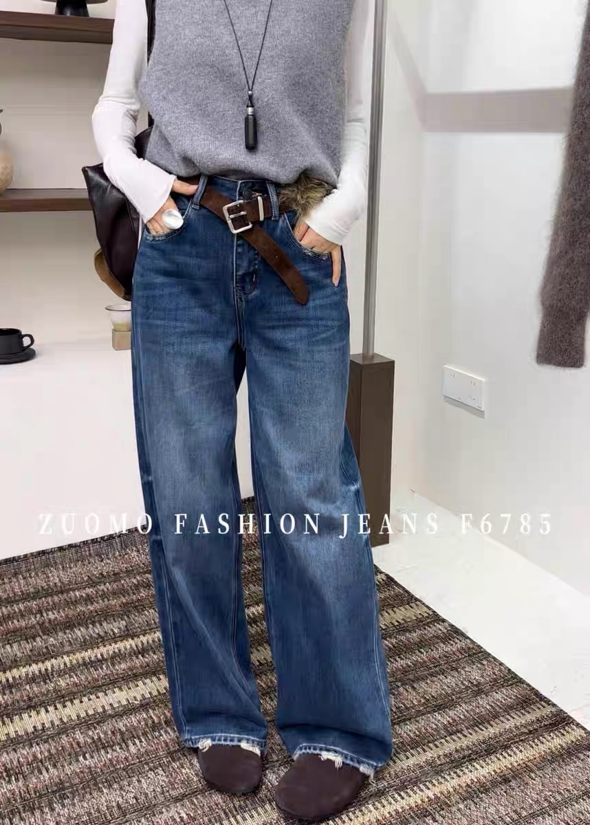 【6785】 zuomo家 冬季薄绒 窄版无弹阔腿裤 加长拖地裤