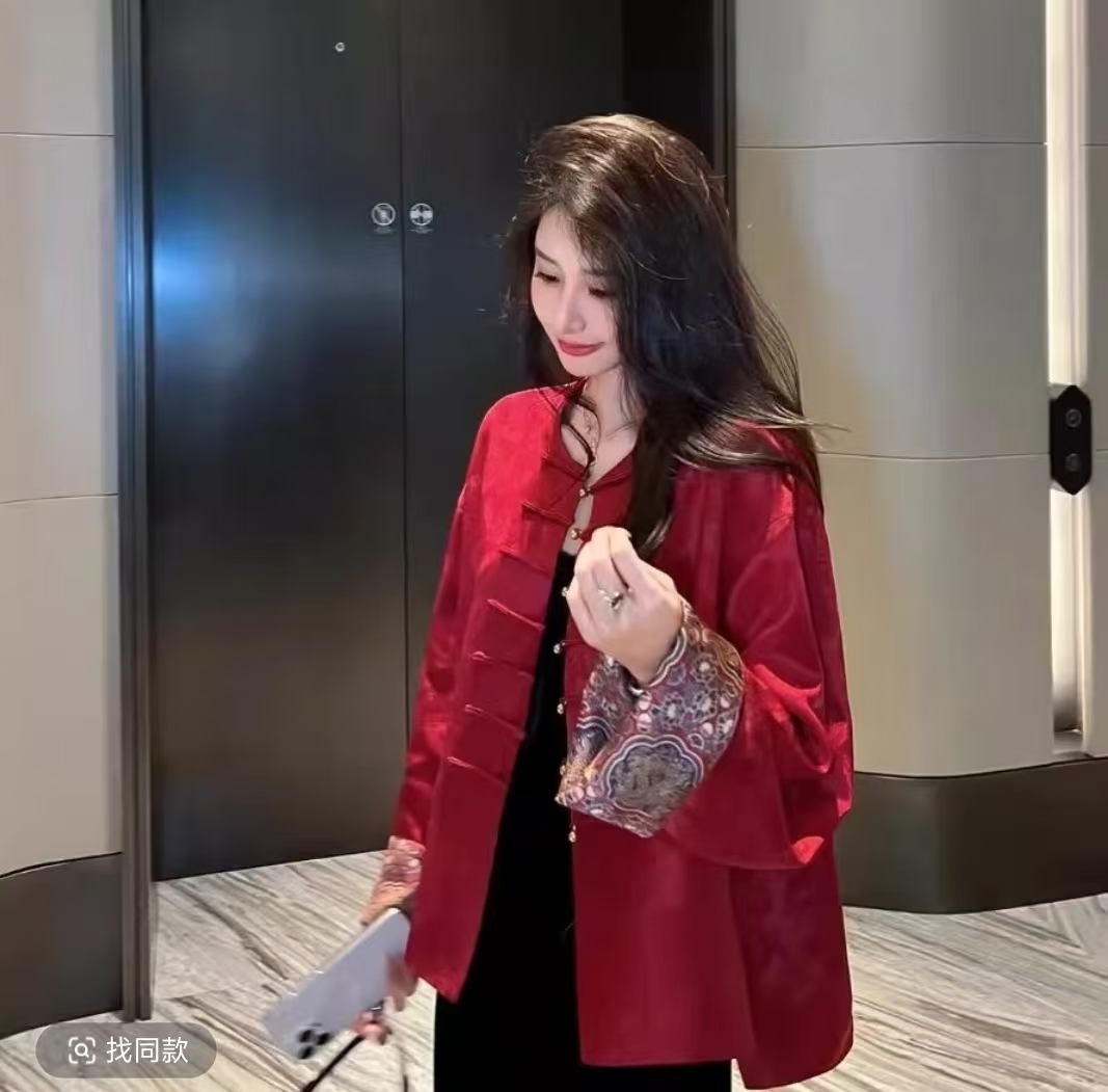 肖盛布衣2025新中式100双面羊毛大衣时尚秋冬短款宽松休闲中国风