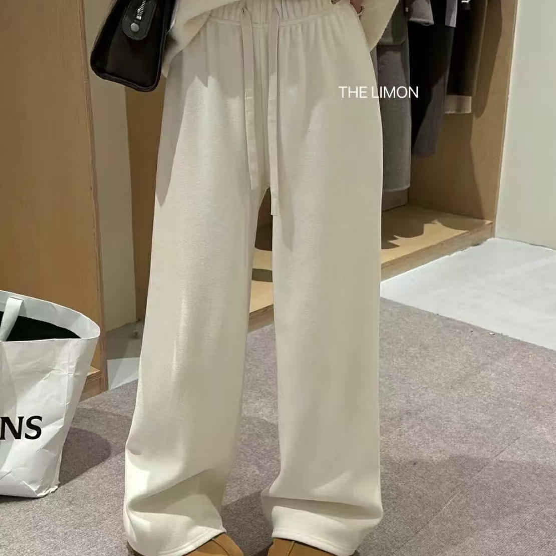 三七509#加绒松紧腰长裤