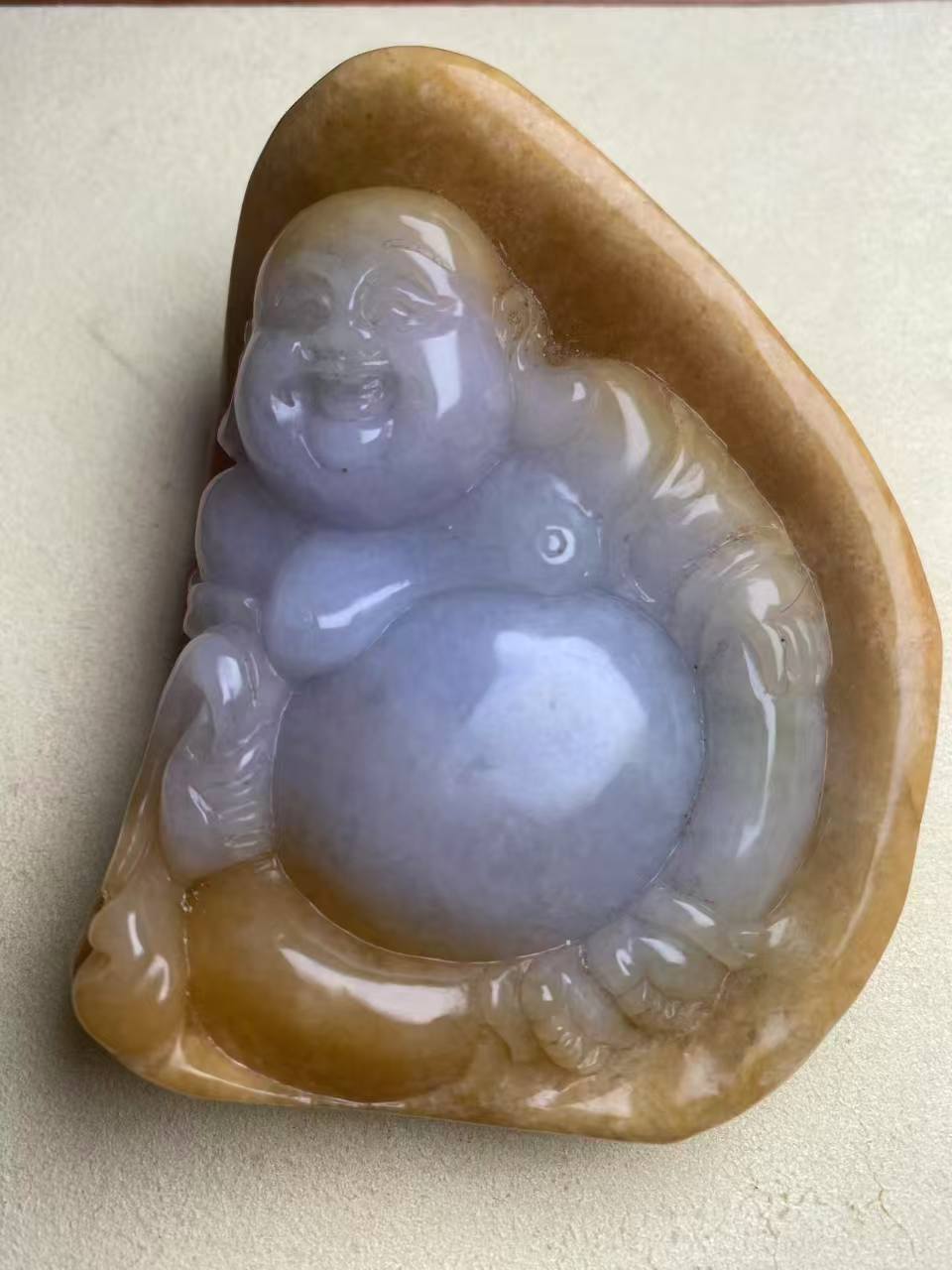 缅甸天然A货翡翠大肚弥勒佛