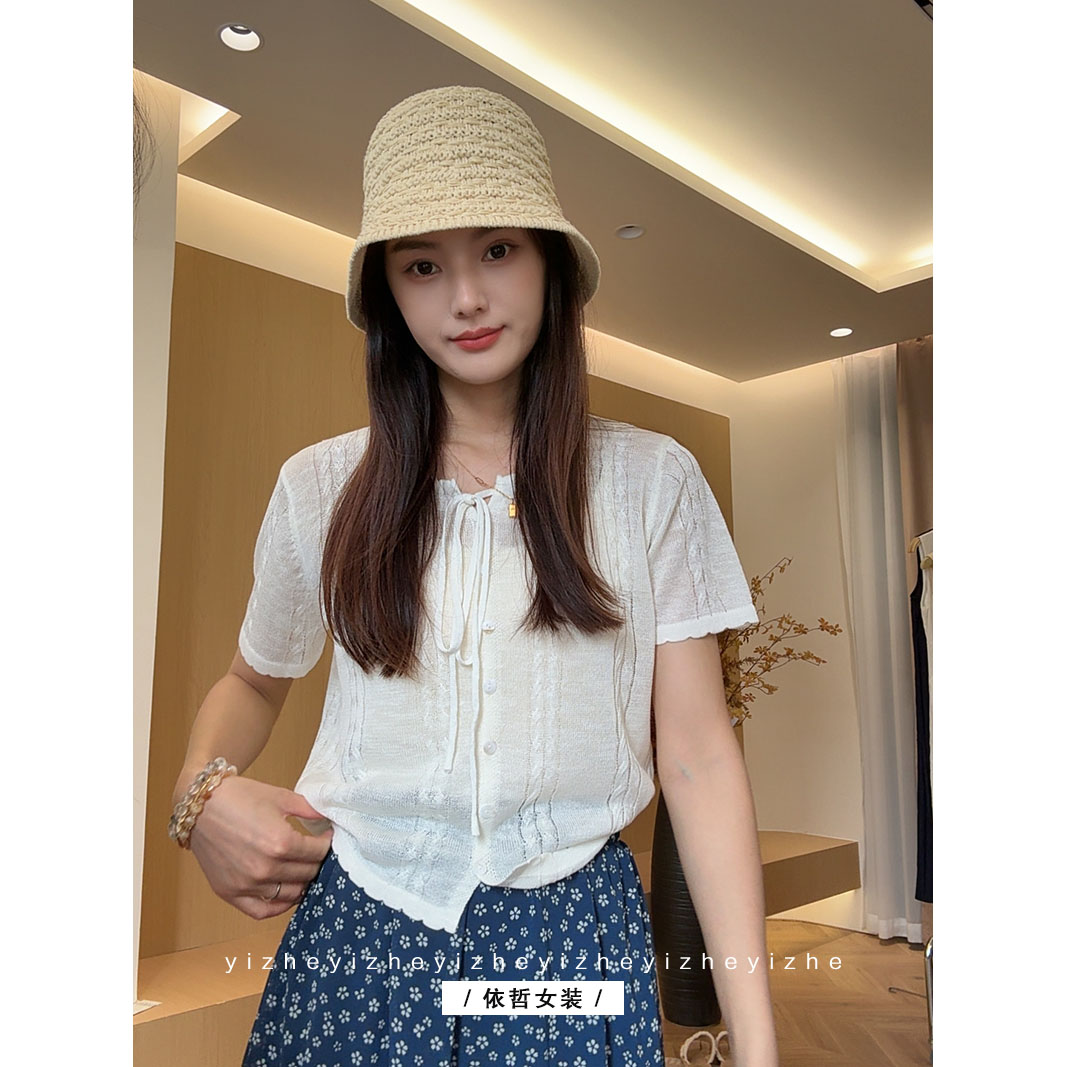 " 蝴蝶T恤"女短袖气质夏季小众设计感