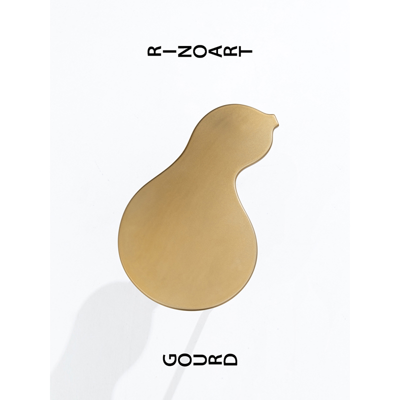 若奈 东方文房 “玲珑葫芦”招财铜色小茶几沙发边几户外小茶桌