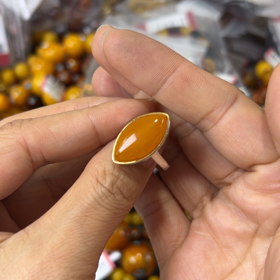 琥珀珠宝奇石银S925镶嵌506